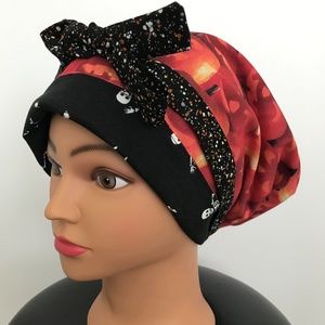 Scrub CAP/HAT *Reversible *Long Ties *Halloween